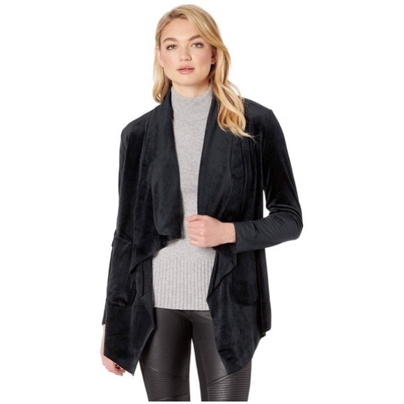 Splendid Velour Open Front Draped Cardigan - Picture 1 of 9